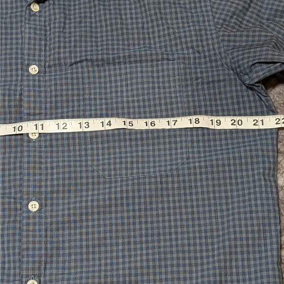 Billy Reid Standard Fit Plaid Shirt Large Blue Check Long Sleeve Button Up - Picture 6 of 8